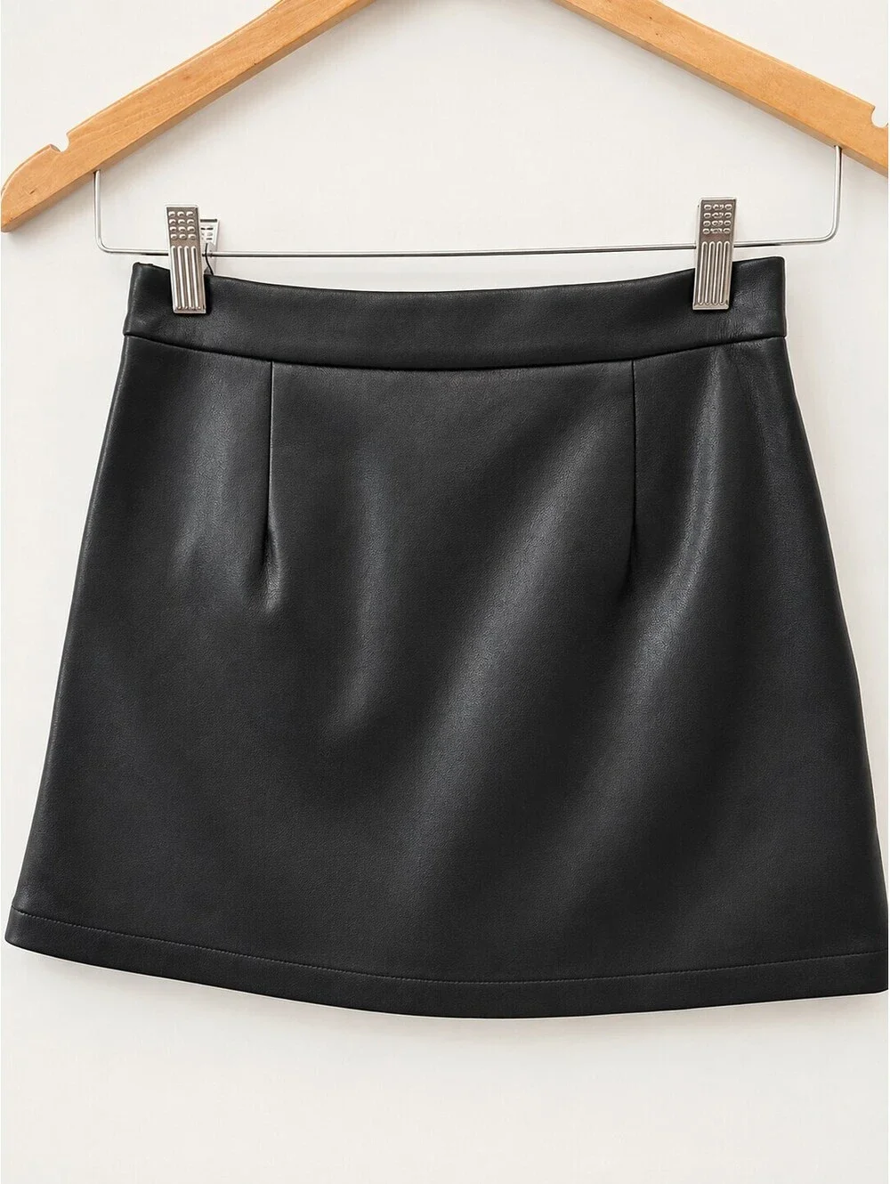 GAP Kids 100% Recycled Vegan-Leather Black Faux A-Line Skirt Girls Size 10